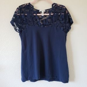 Ambiance Apparel Navy Blue Top (Size 1X)